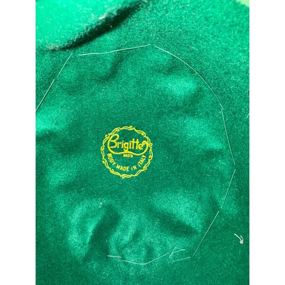 Vintage Leslie James Full Feather Bucket Hat Green Orange Net Italy Made Party main image 7